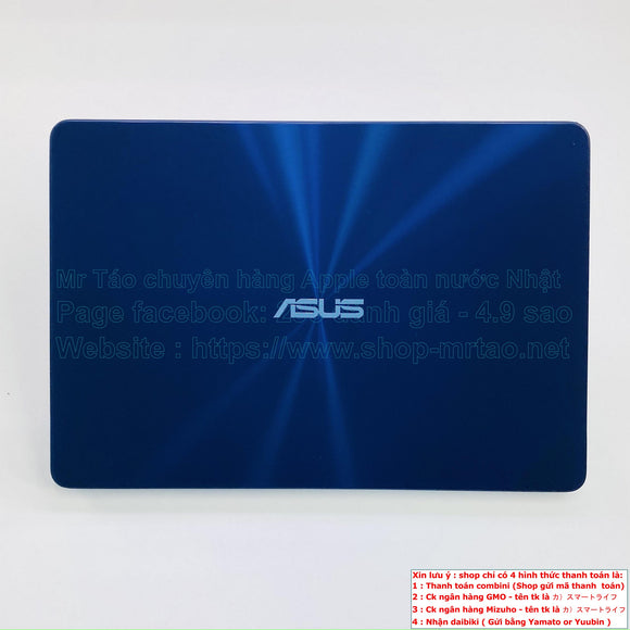 ASUS Tek Computer UX430UNR 14inch  màu Blue Core i7 8550U Ram 16GB hình thức 99% mã sp 37210.