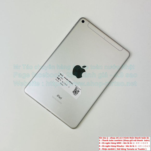 iPad Mini 5 Wifi and cellular Sliver 64Gb 99% mã sp 46553. SALE