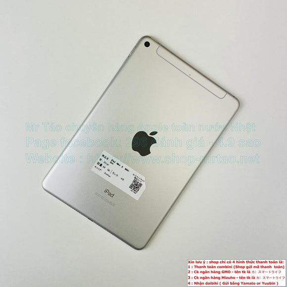 iPad Mini 5 Wifi and cellular Sliver 64Gb máy đẹp 98% mã sp 11599.