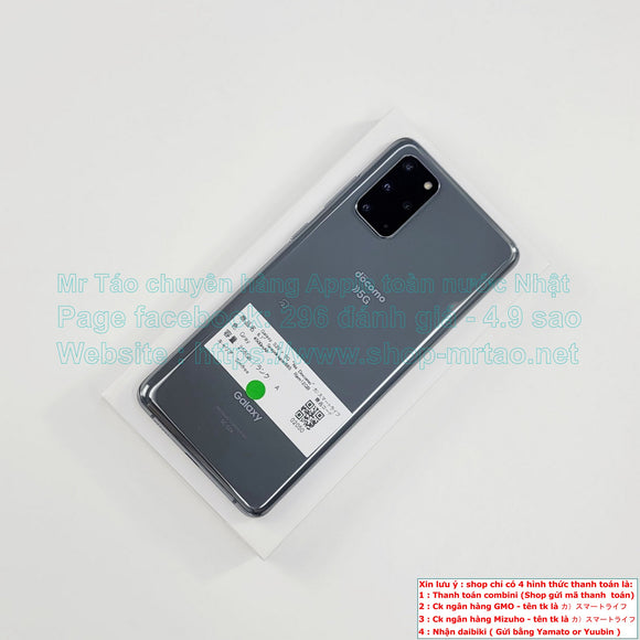 Galaxy S20 Plus 5G màu Gray 256Gb Quốc tế( trừ Docomo)Snapdragon865 Ram12GB 4500mAh, hình thức 99% mã sp 02050.SALE