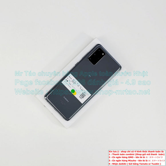 Galaxy S20 Plus 5G màu Gray 128Gb Chip Snapdragon 865 Quốc tế (trừ mạng au) hình thức máy 99% mã sp 05594.SALE