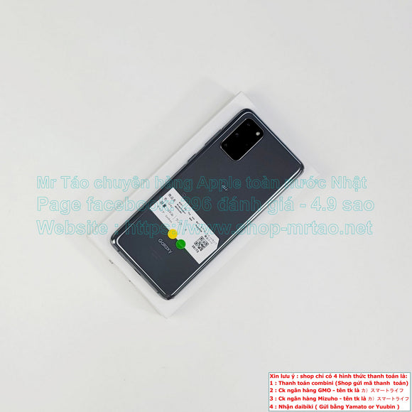 Galaxy S20 Plus 5G màu Gray 128Gb Chip Snapdragon 865 Quốc tế (trừ mạng au) hình thức máy 99% mã sp 39173.