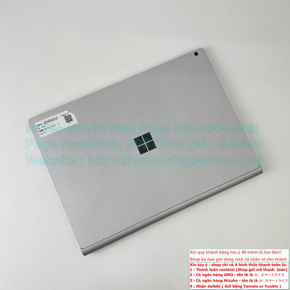 Microsoft Surface Book màu Silver 13.3inch Core i7 6600U Ram 8Gb hình thức đẹp 99% mã sp 54957.SALE