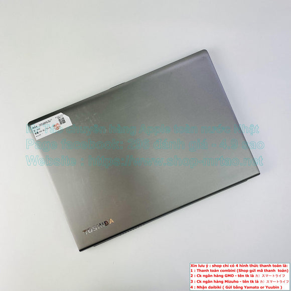 Toshiba Dynabook E63 màu Gray Core i5 8250U Ram 8GB hình thức 98% mã sp 0184H.