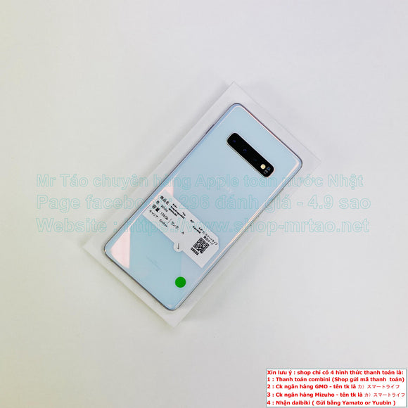 Galaxy S10 Plus White 128Gb Chip Snapdragon855 Ram8GB pin 4000mAh Quốc tế (trừ sim mạng au) hình thức 98% mã sp 09502.
